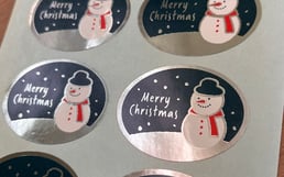 メリークリスマス雪だるまシール（絶縁箔）