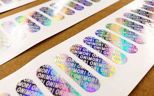 ブランドプロテクト用ホログラムシール（ホログラム／白1色印刷